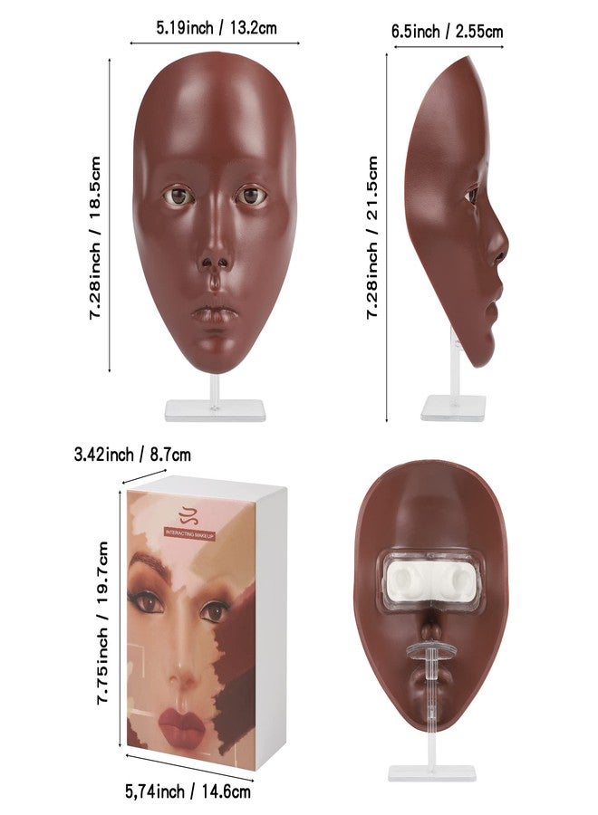 Bueuo Makeup Practice Face, 5D Reusable Silicone Make up Practice Board Mannequin Face with Makeup Brushes Sponge Set and Eyeshadow Board Kit for Emerging Artist, Girl's Gift, Black - Image 5